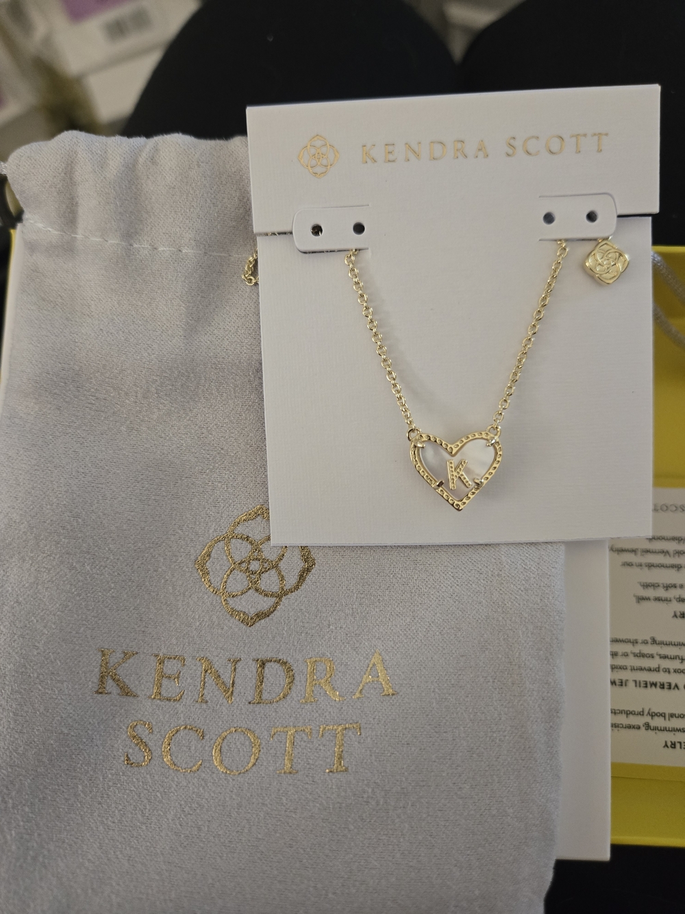 Kendra Scott Gold Initial K Heart Necklace